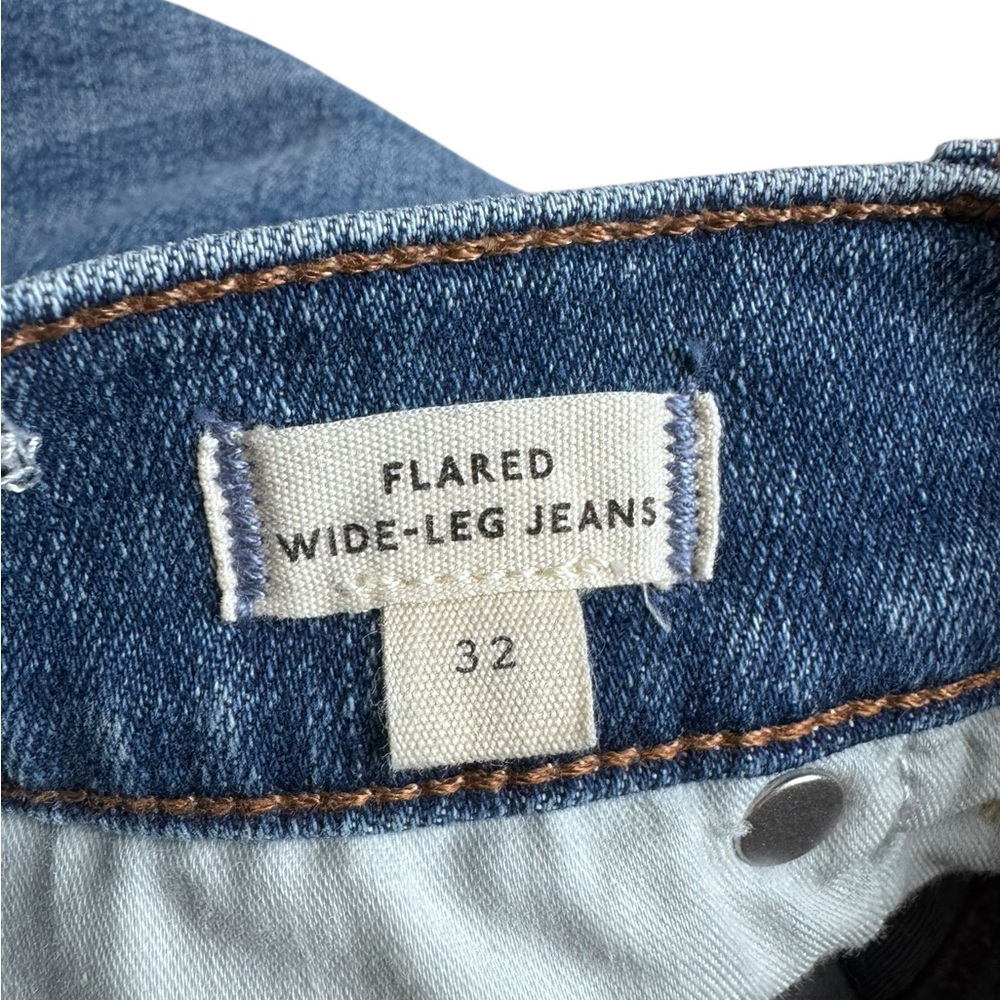 Madewell Women’s flared wide leg crop jeans size 32 blue denim high rise - Picture 3 of 6